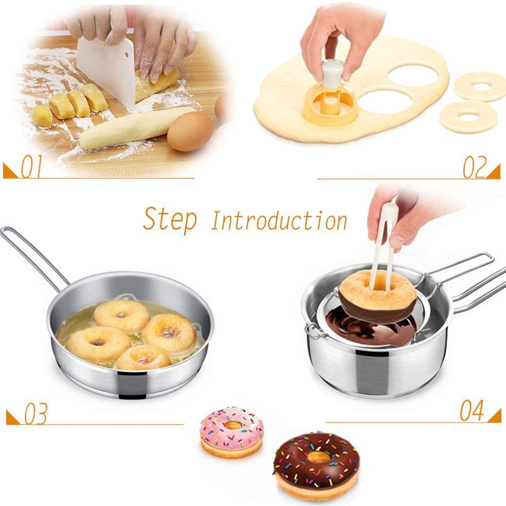 American Style Large Dipping Tongs Donut Mold Plastic Hollow Bread Mold Baking Utensils Printing Cracker Mold