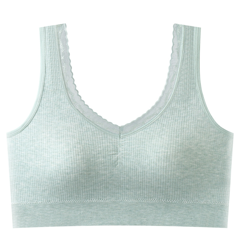 Cross-border Plus Size Non-rimmed Sexy Lace Chest Wrap Underwear Vest Style Backed Sports Beauty Back Bra with Chest Pad