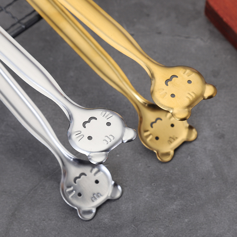 Stainless Steel Cat Shape Sugar Clip Coffee Clip Food Clip Bread Clip Cookware Gift Food Clip Tongs