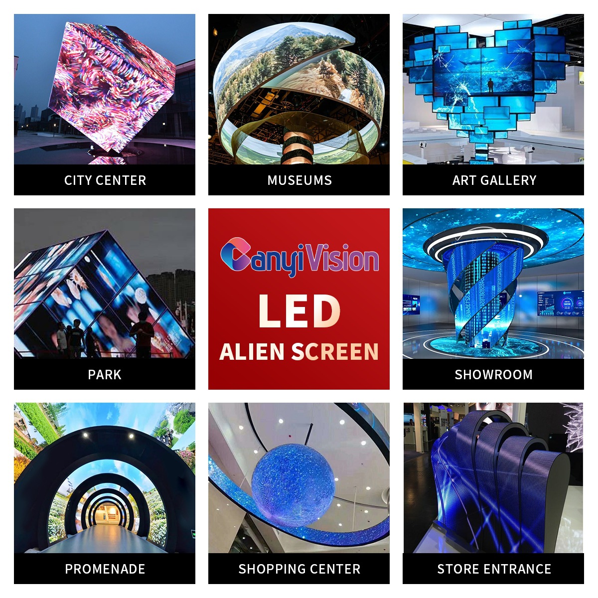 Special-Shaped Led Display Full-Color Spherical Exhibition Hall Museum Cylindrical Flexible Screen Soft Film Creative Large Screen