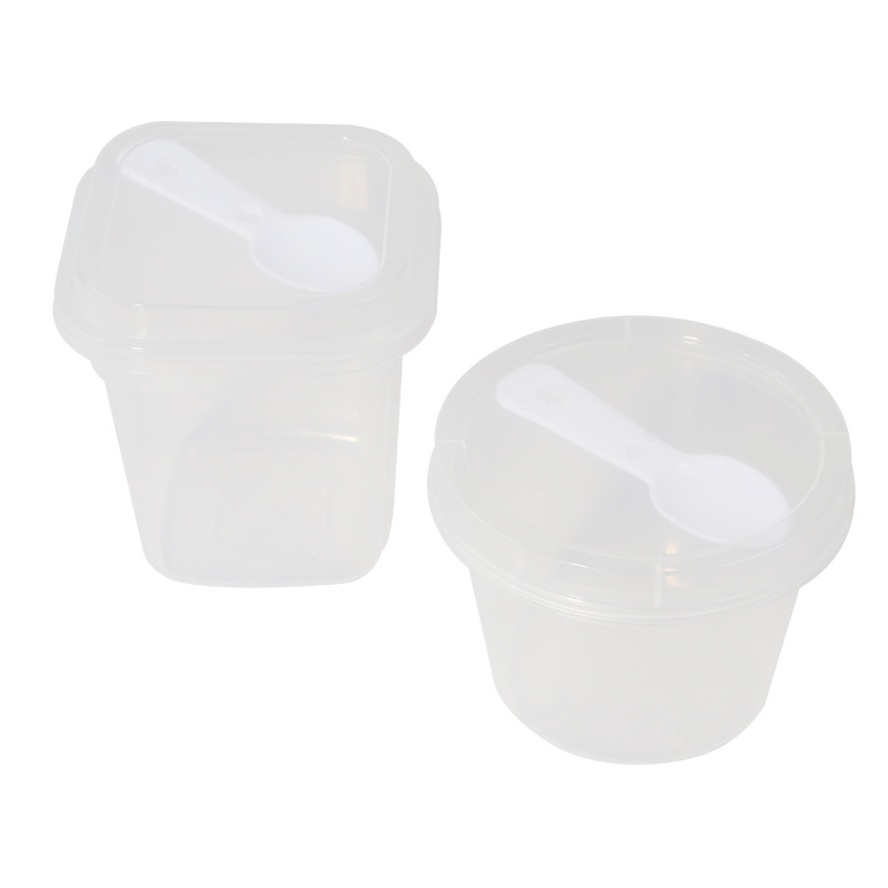 Wholesale Packaging Box Pudding Cup Double Skin Milk Disposable Jelly Coconut Yogurt with Lid Spoon Mousse Dessert Plastic Box