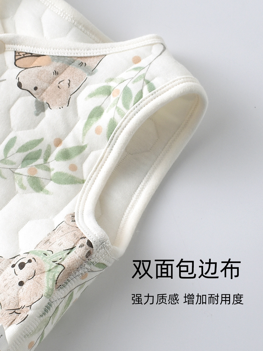 Baby Vest Spring, Autumn and Winter Wear Warm Newborn Vest Children's Vest Three-Layer Cotton Waistcoat for Boys and Girls