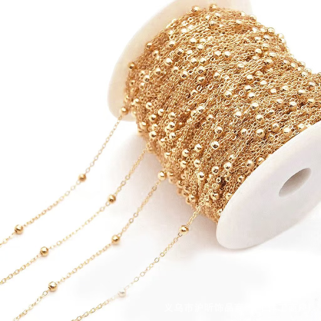 Source Factory 235Sf, 245Sf Ball DIY Jewelry Color-Preserving Chain 4mm Copper-Clad Iron Clip Bead Chain Bride