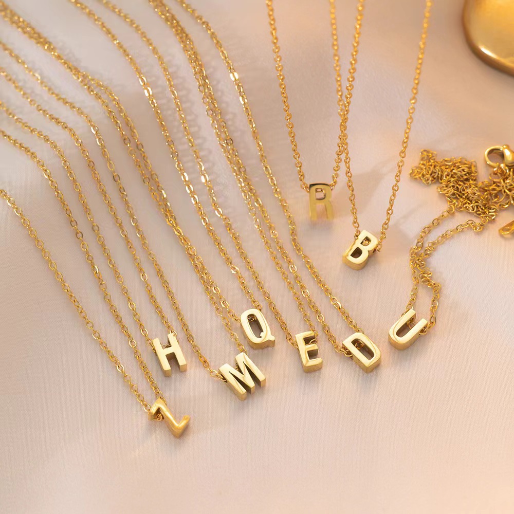 Titanium Steel Necklace European and American Popular Simple English Letters High-end Non-fading Clavicle Chain Women's DIY Necklace Accessories