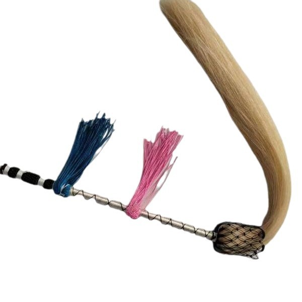 Tai Chi Whisk, Real Horsehair Duster, Real Buddhist Duster, Prop and Tool, Free Shipping, Handmade