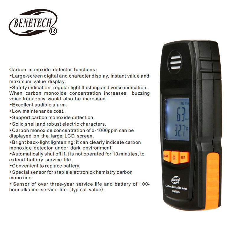Biaozhi GM8805 Carbon monoxide detector CO Gas Tester Carbon monoxide detector