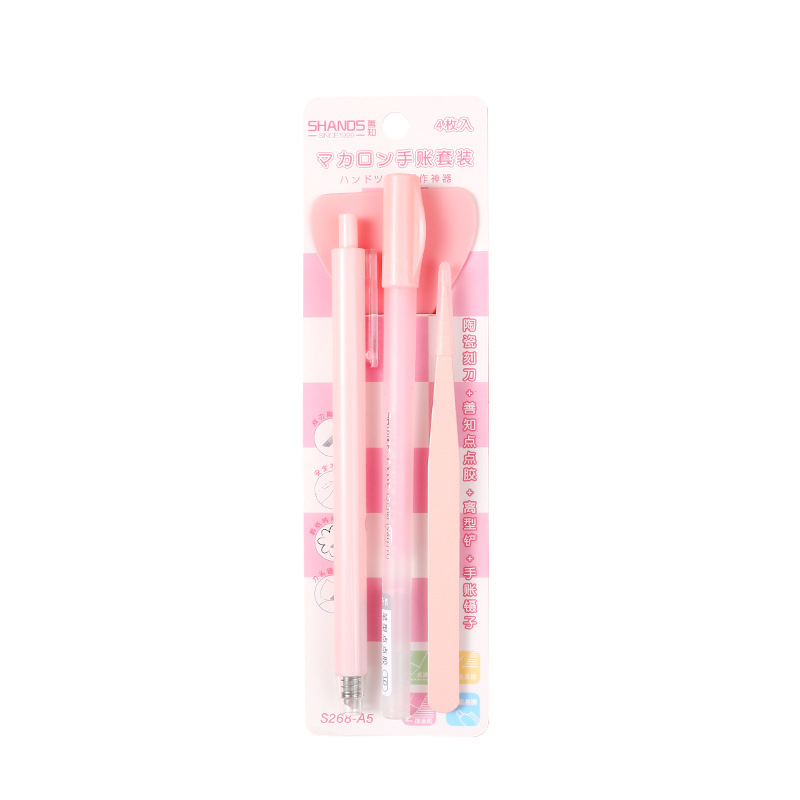 Good knowledge of hand account tools large collection dispensing pen carving knife pen tweezers shovel four-piece DIY tools hand account suit