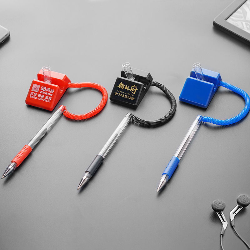 Desk pen custom logo fixed signature pen bank counter pen custom advertising desktop paste gel pen custom-made