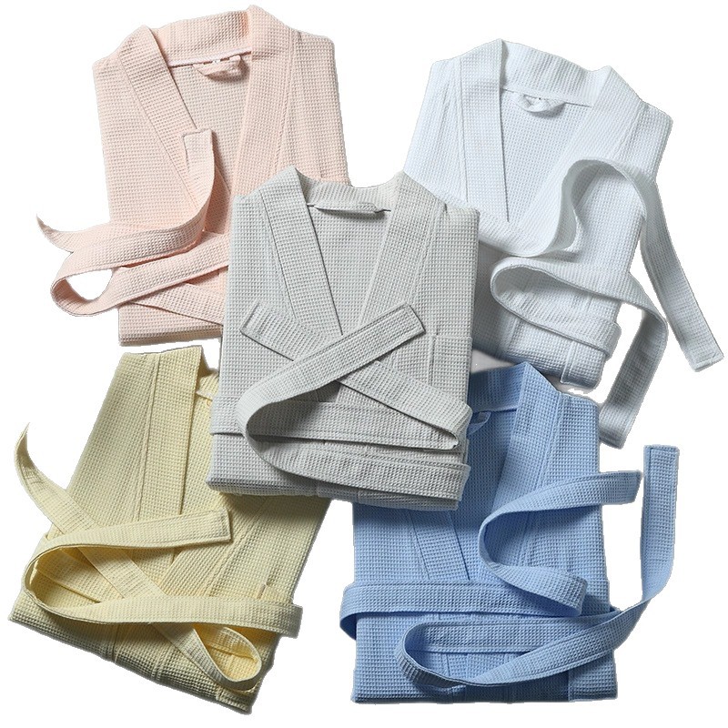 Pure Cotton Waffle Five-Star Hotel Bathrobe, Guesthouse, Beauty Salon, Men's and Women's Thin Cotton Bathrobe