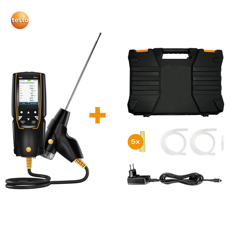 Testo Testo310Ii Flue Gas Analyzer Boiler Combustion Efficiency Analyzer Co/O2 with Bluetooth Printer