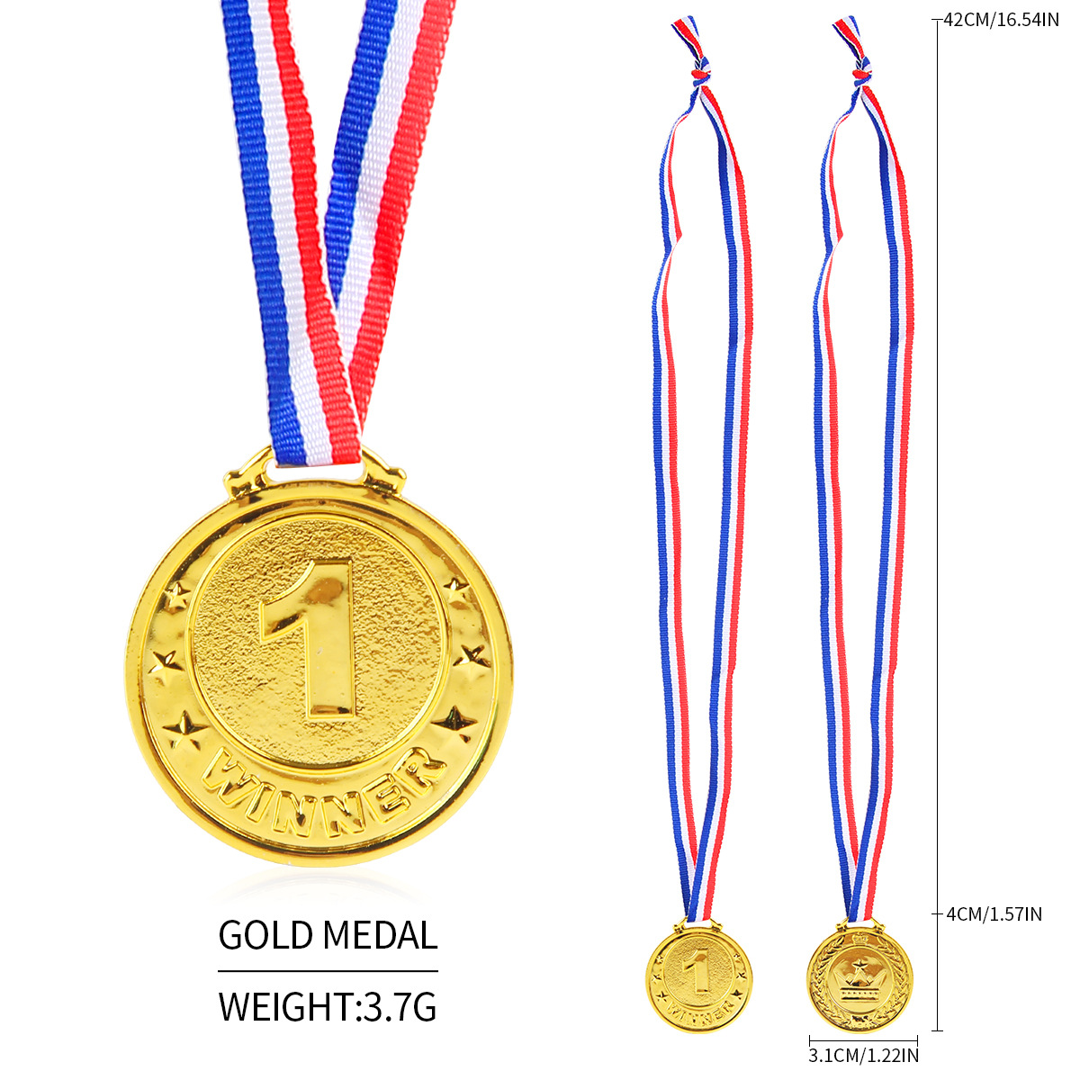 Plastic children's electroplating medal games medal toys 123 ranking award medal party gifts