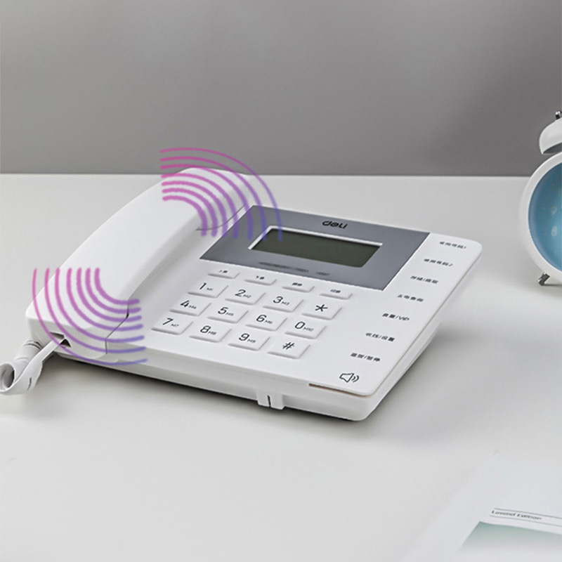 Deli Telephone Wired Sitting Home Office Stand-Alone Business Hotel Fixed Line Caller Id Fixed Landline
