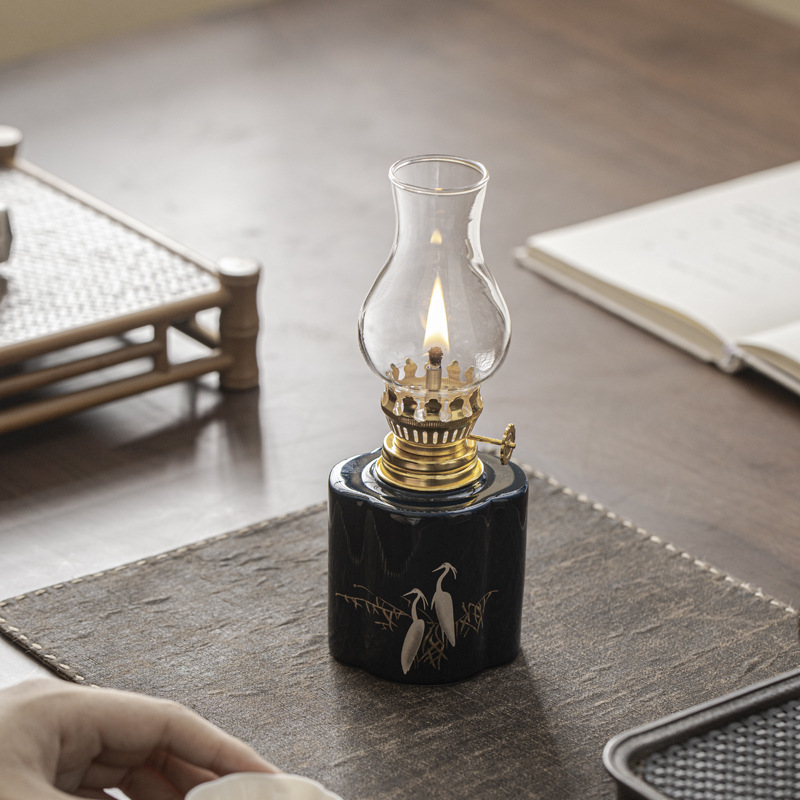 Креативная керамическая лампа, кемпинг, атмосферная лампа, домашняя антикварная маленькая масляная лампа, лампы Будды