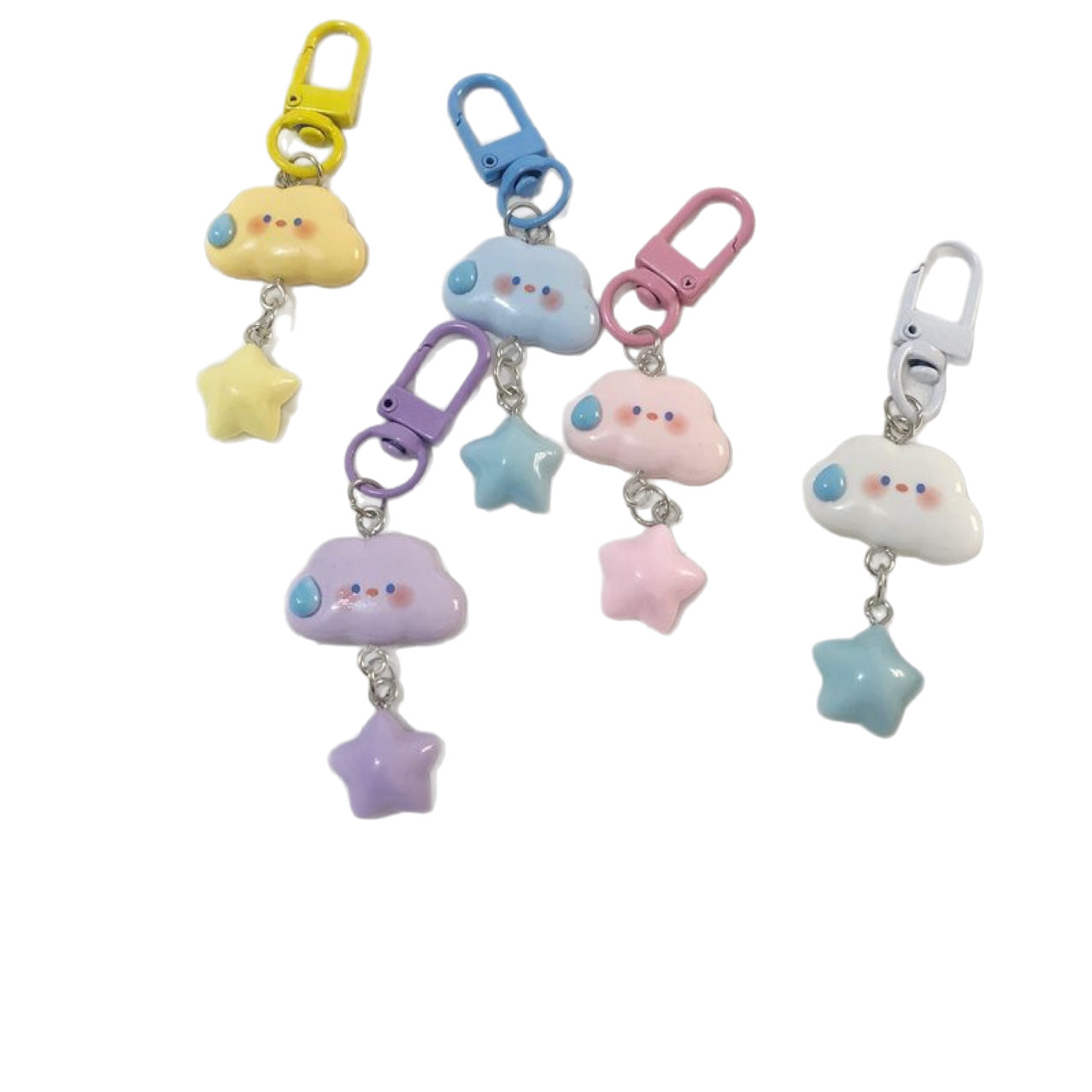 New Cloud Star Keychain Funny Speechless Cloud Pendant Girl Heart Cartoon Backpack Student Bag Pendant