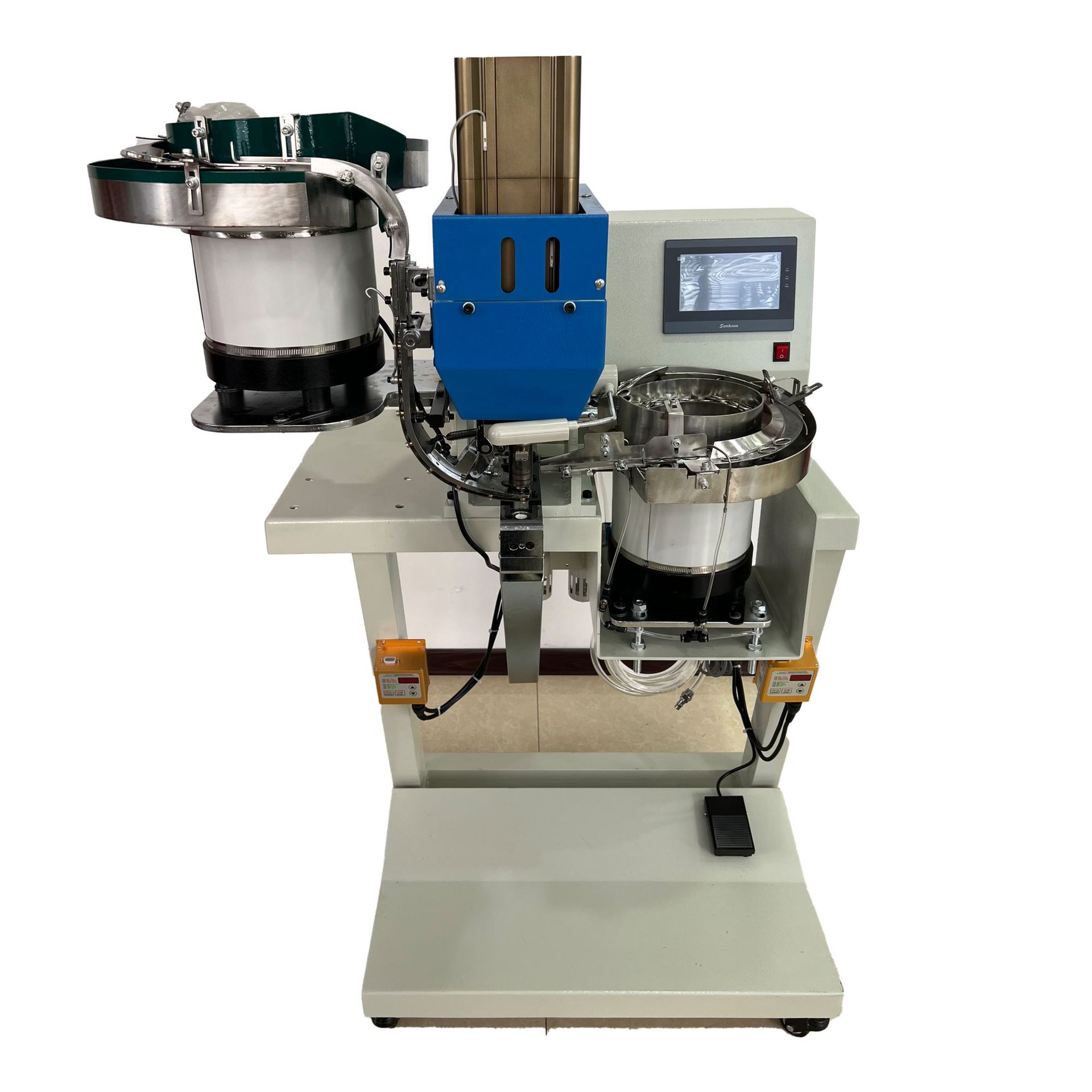 Full-automatic double-sided metal chicken eye machine canvas buckle machine air eye machine torch Wang curtain clothing nail buckle automatic rag