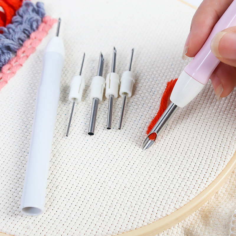 Cross-border wholesale stamp Le wool thread stamp needle 6 needle tube adjustable replaceable storage stamp embroidery needle suit