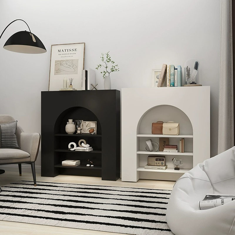 French ins Cream Style Living Room Decorative Cabinet Fireplace White Display Entrance Cabinet Cave Internet Celebrity Storage Rack Simple