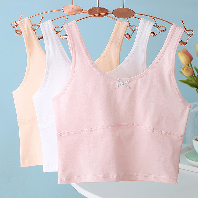 Children's Vest Development Period Girls Suspender Tube Top Bra Primary School Students Pure Cotton Growth Intimates to Prevent Exposure