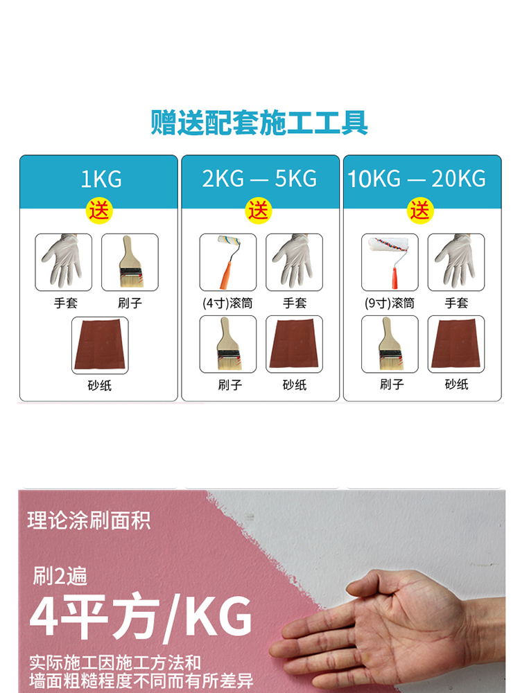 Latex Paint Indoor Self-Brushing Household White Cement Paint Interior Wall Paint Wall Paint Repair Color Paint Paint Bucket