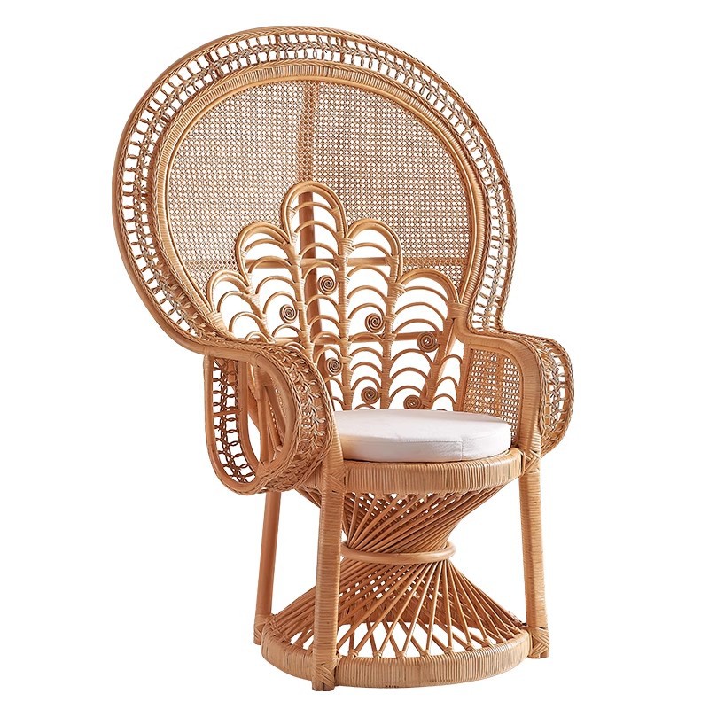 The Republic of China Real Rattan Peacock Chair Designer Shooting Southeast Asian Rattan Furniture Art Creative Wedding Photography Props