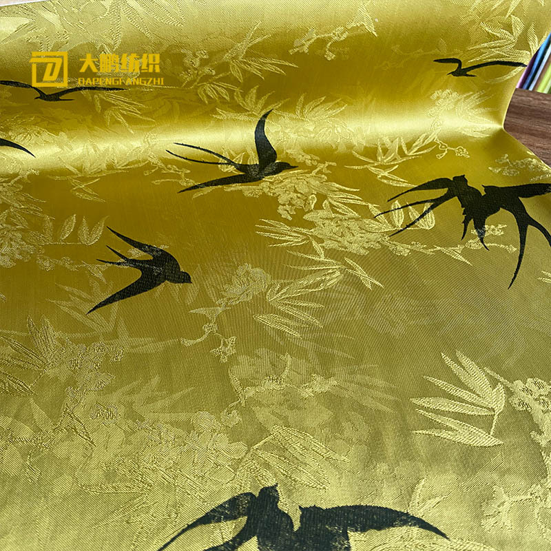 New Real-life Silk Xiangyun Yarn Yingyan Fabric Guofeng Shirt Dress Sling Skirt dress Cheongsam Hanfu Fabric