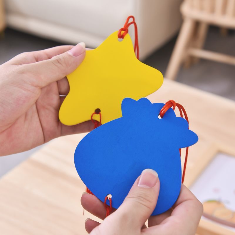 Solid Wood Wish Card Heart-shaped Blank Small Wooden Card Fortune Card Activity Decoration Tag Temple Scenic Wish Tree Listing