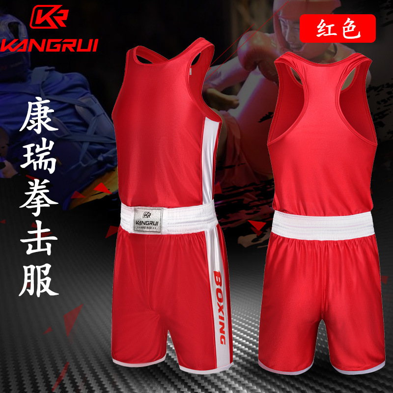 Kang Rui Boxing Suit Sanda Suit Boxing Suit suit Sanda Boxing Muay Thai Practice Suit Factory Wholesale