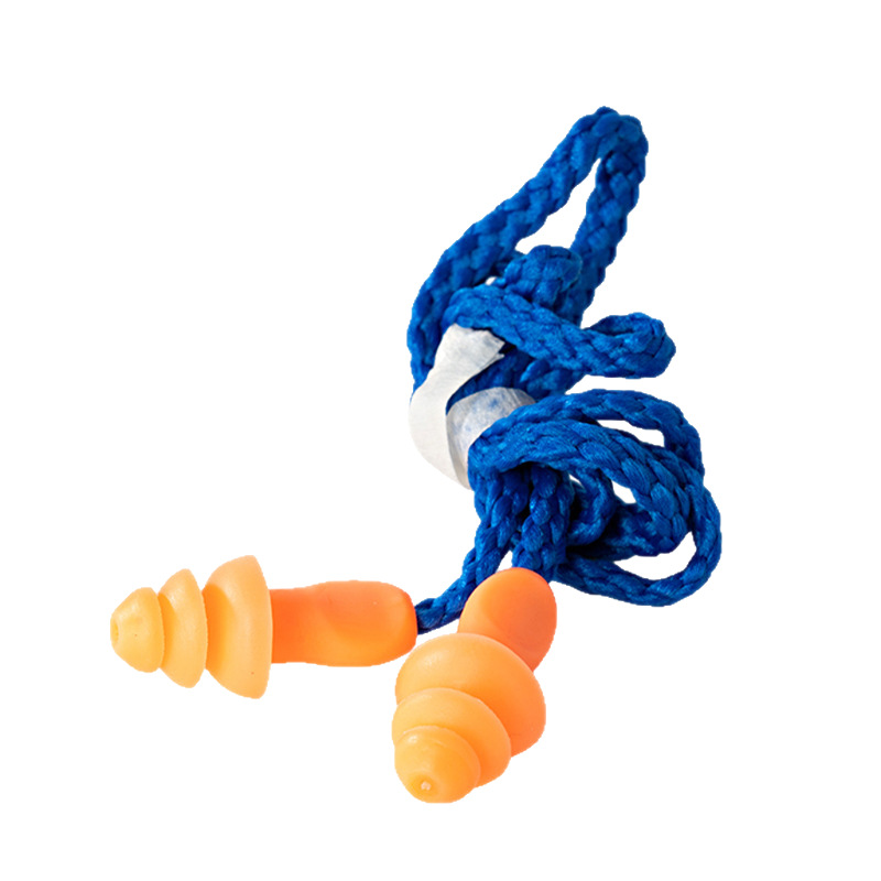 2025 manufacturers wholesale with thread cotton rope earplugs Christmas tree earplugs silicone protection industrial anti-noise earplugs wholesale