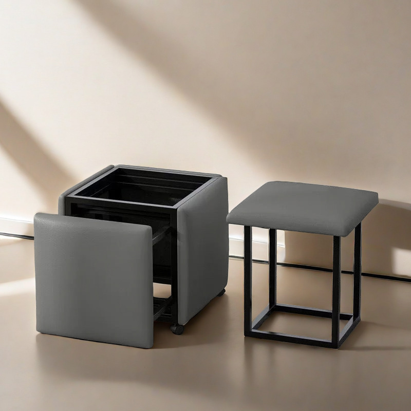 Simple Five-in-One Rubik's Cube Stool Household Living Room Coffee Table Stool Dining Stool Shoe Changing Stool Multifunctional Combination Storage Stool