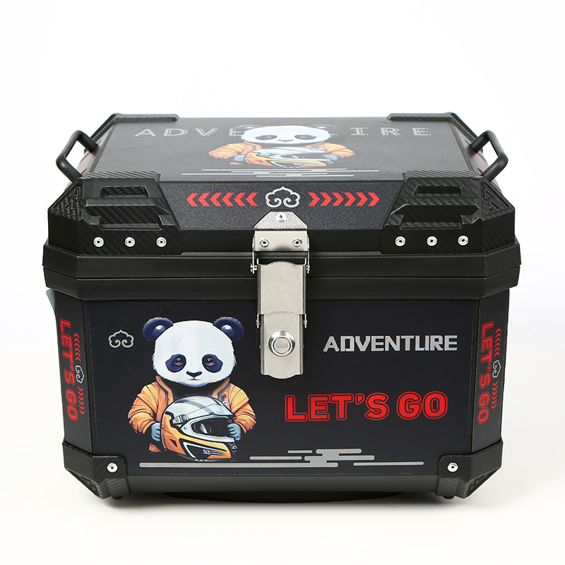 Cross-border 57-liter motorcycle rear trunk non-aluminum alloy battery car trunk waterproof universal electric car storage box