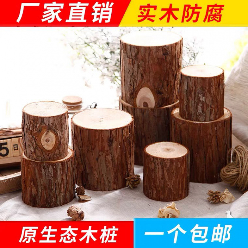 Small Wooden Pile Base Ornaments Tree Stump Tree Trunk Log Fir Photography Gardening Wooden Column Wooden Pile Decorative Props