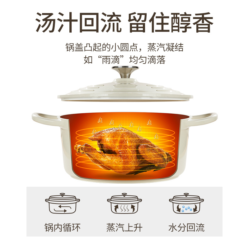 Mingjue British Enamel Pot Aluminum Alloy Household Stew Pot Stew Pot Casserole Soup Pot Braised Pot Non-stick Pan for Induction Cooker