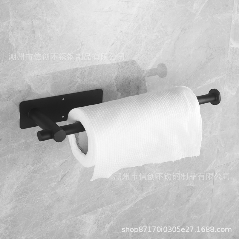 Настенная полка для бумаги из нержавеющей стали 304, без сверления, держатель для пленки, золотая отделка для ванной