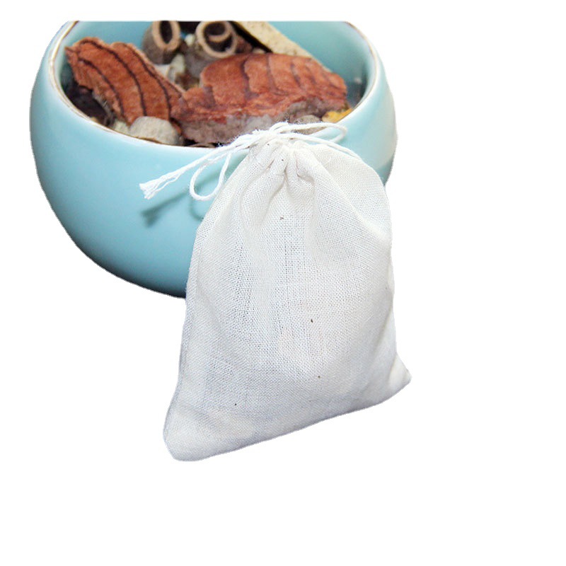 Spot 8*10cm drawstring beam cotton yarn bag decocting bag seasoning halogen bag filter slag bag wholesale