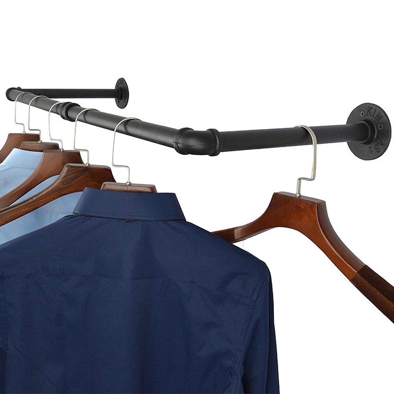 Wall-Mounted Cabinet Rod American Industrial Style Display Rack Wardrobe Storage Clothing Rack Clothes Storage Clothes Hanger for Men and Women