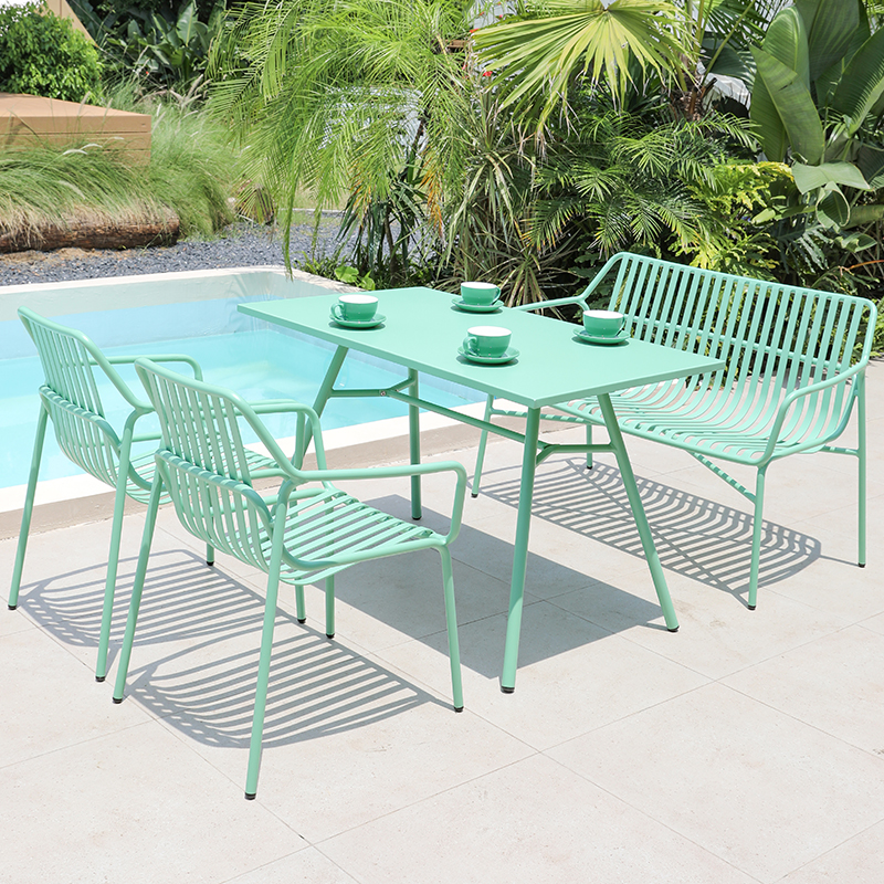 Outdoor Table and Chair Courtyard Internet Celebrity Milk Tea Shop Iron Leisure Chair Cafe Outdoor Garden Balcony Terrace Small Round Table