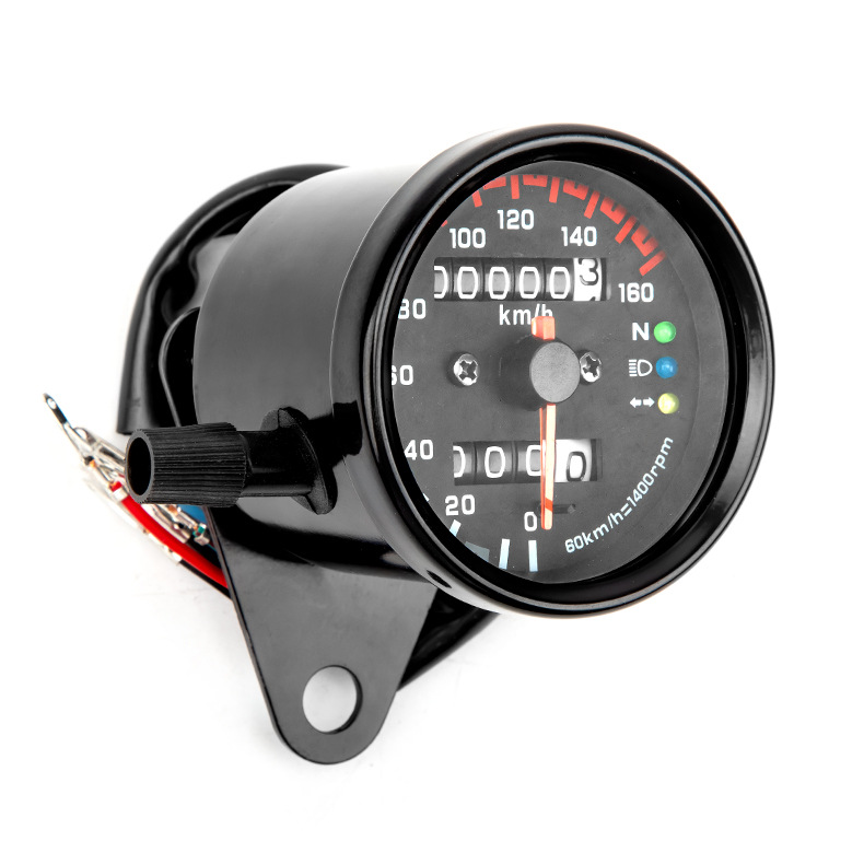 Cross-border hot selling motorcycle retro modified Universal double meter mileage LED meter speed meter code meter small meter