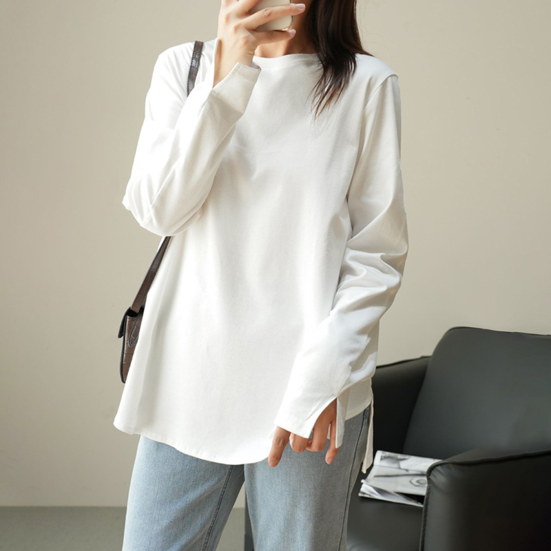 chubby girl plus size women's T-shirt loose slim autumn special plus size coat 200kg S5567