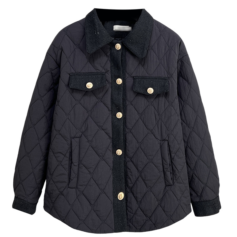 100kg Fat Sister New Fashion Temperament Small Fragrance Lightweight Cotton Coat Large Size Women's Warm Jacket Cardigan 5810