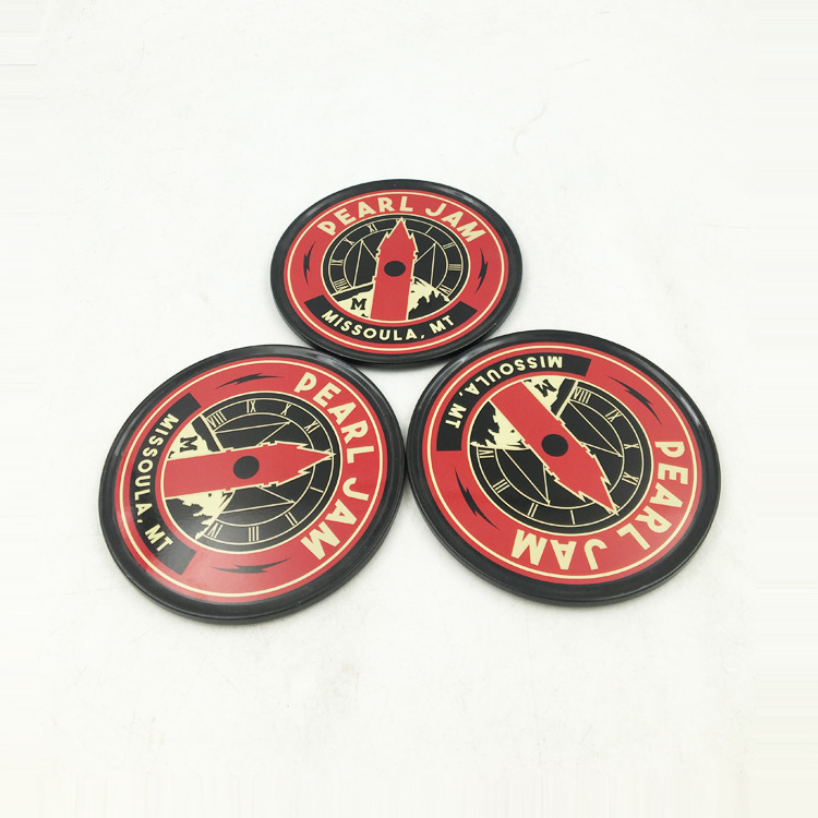 Wholesale Custom Tinplate Coasters and Placemats, Four-Color Special Printing, 90mm Diameter, Cork Stamping Table D