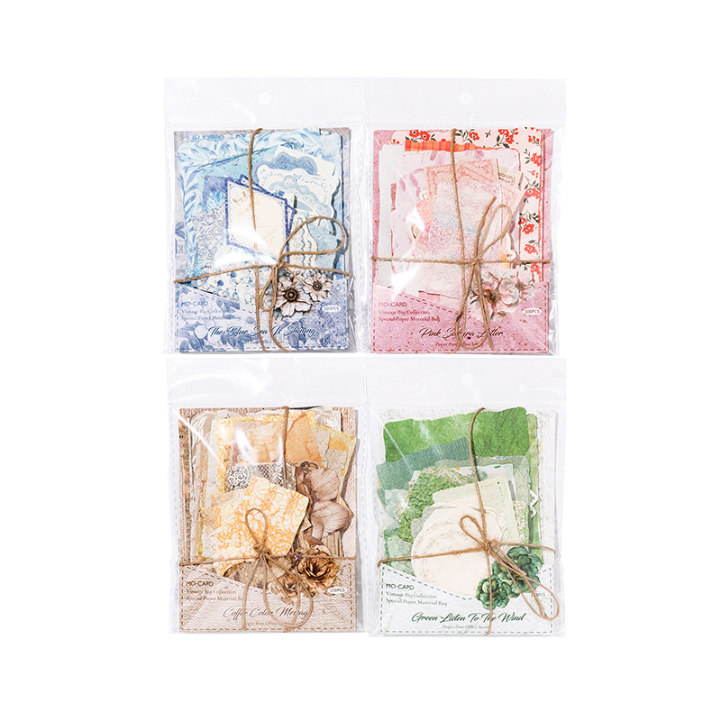 Mo ink material bag paper room post office series retro style basic versatile hand account pain bag base collage background paper