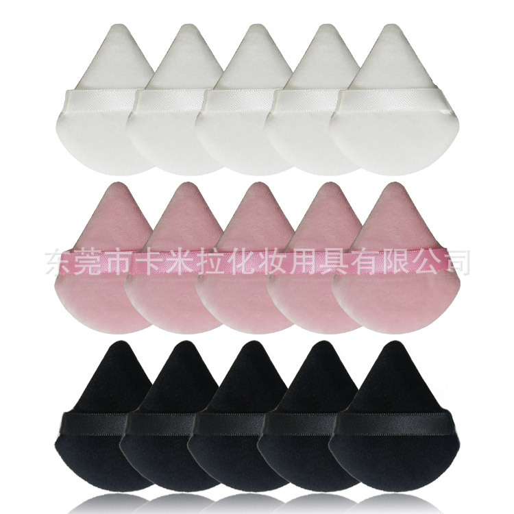 Factory spot triangular puff suede powder puff fan Powder Puff powder cake makeup sponge beauty makeup tools