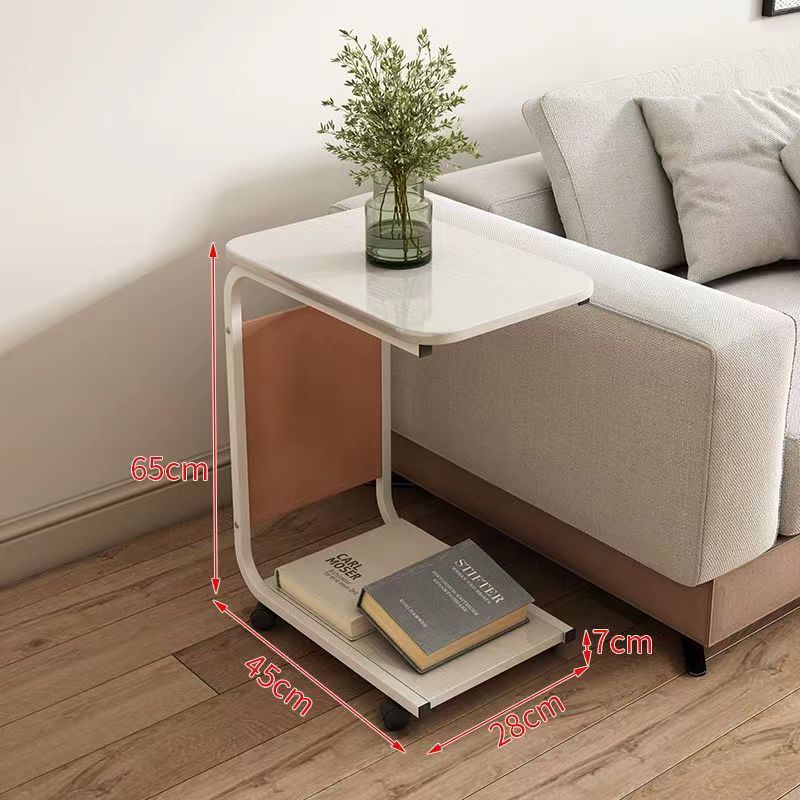 Small Coffee Table Movable Sofa Side Table Bedroom Bedside Storage Cabinet Living Room Simple Tea Table Storage Rack Trolley