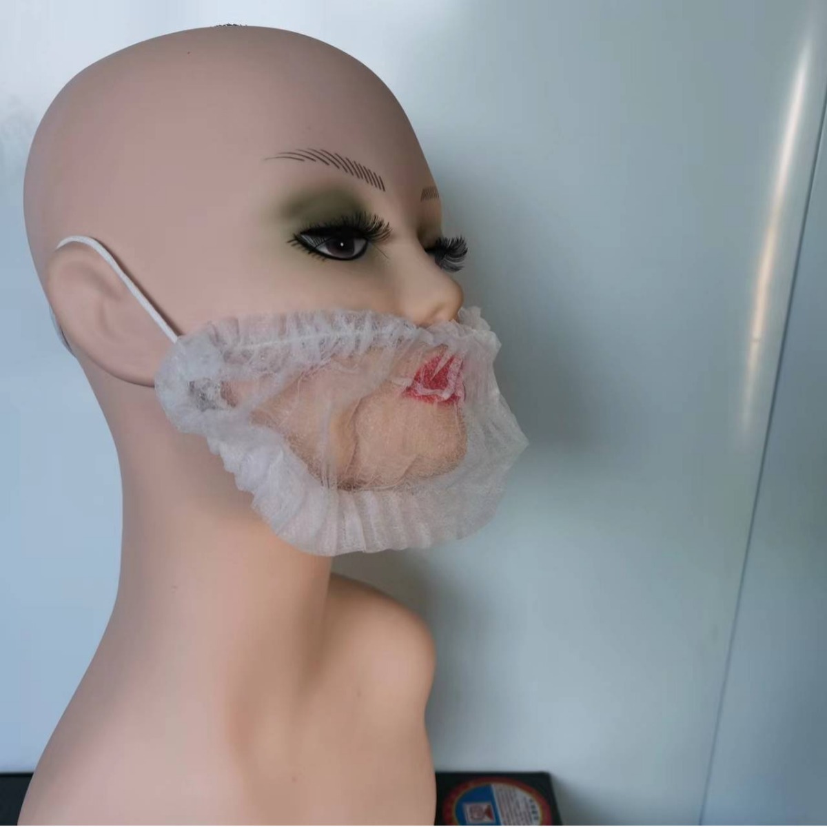 Disposable Non-woven Mechanism Beard Cover Handmade PP Nylon Beard Cover Catering Food Dust and Beard Drop