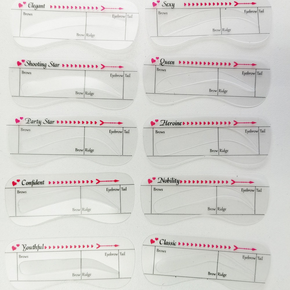 Cross-Border Hot-Selling Soft Eyebrow Card, Lazy Eyebrow Card, Auxiliary Artifact, Eyebrow Stickers, 10 Styles of Eyebrow-Shaped Beauty Tools, European and American