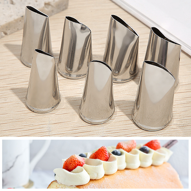 1M 6 Tooth Cake Decorative Cookie Rose Cream Baking DIY Tool 304 Stainless Steel Decorative Mouth Medium Collection