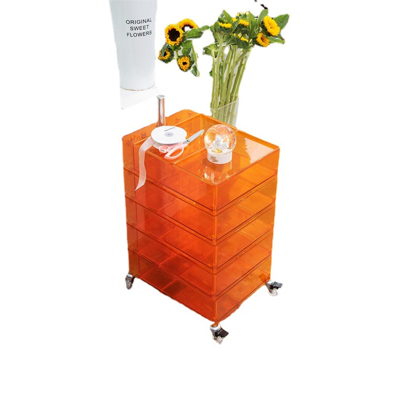 Rotating Storage Cabinet Movable Bedside Table ins Side Cabinet Simple Nordic Style Locker Internet Celebrity Cosmetic Storage Cabinet