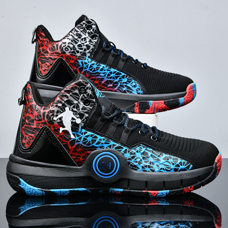 Basketball shoes Yu Shuai 14 male students autumn and winter white blue powder sonic speed 8 actual combat 7 female wear-resistant high-top cement floor has sound