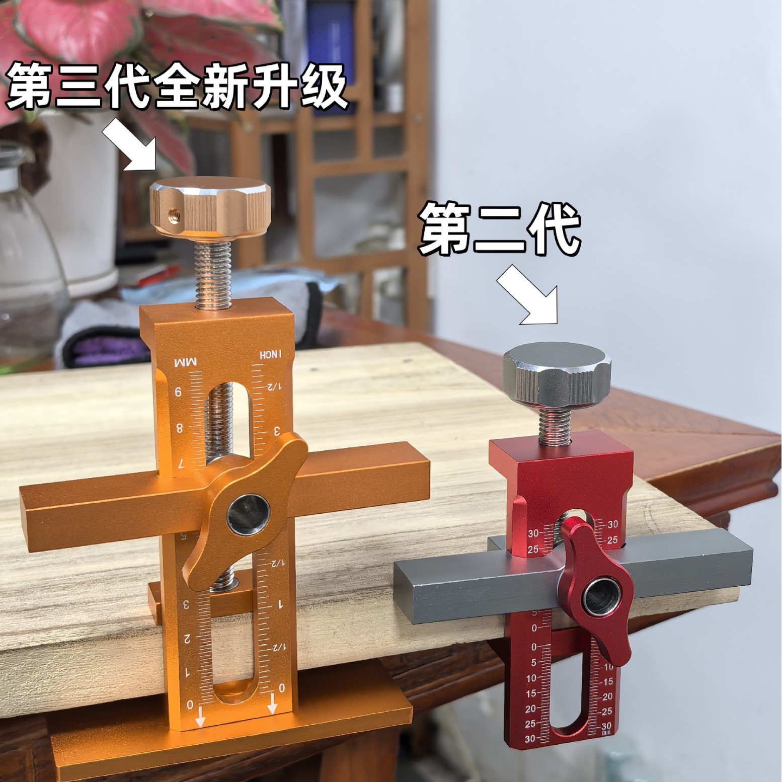 Aluminum Alloy Third Generation Newly Upgraded Cabinet Door Auxiliary Tool, Wall Cabinet and Floor Cabinet Drilling Three-In-One DIY Woodworking