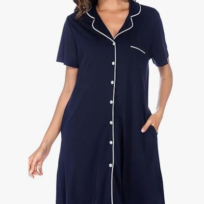 Cross-Border Modal Pajamas 2025 Spring New Sexy Short-Sleeved Loose Cardigan Nightgown Simple Home Wear for Women